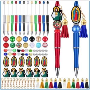 Amazon Multicolor Beaded Pen Set with Religious Charms